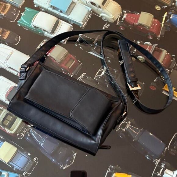 Liz Claiborne Vintage Navy Blue Y2k 90s Phone Holder Bag Crossbody Purse - Picture 2 of 7